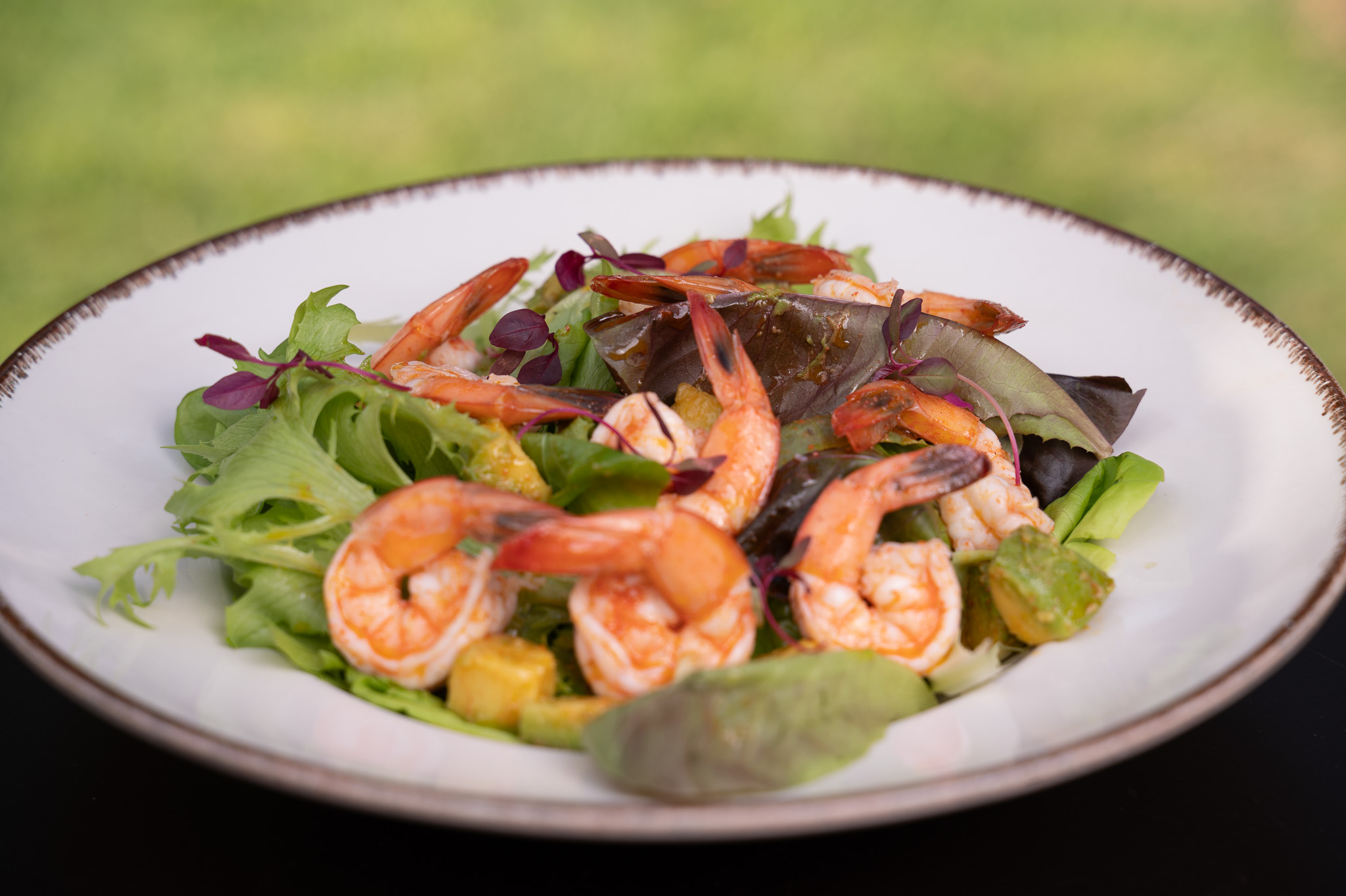 Salada de camarão com abacate