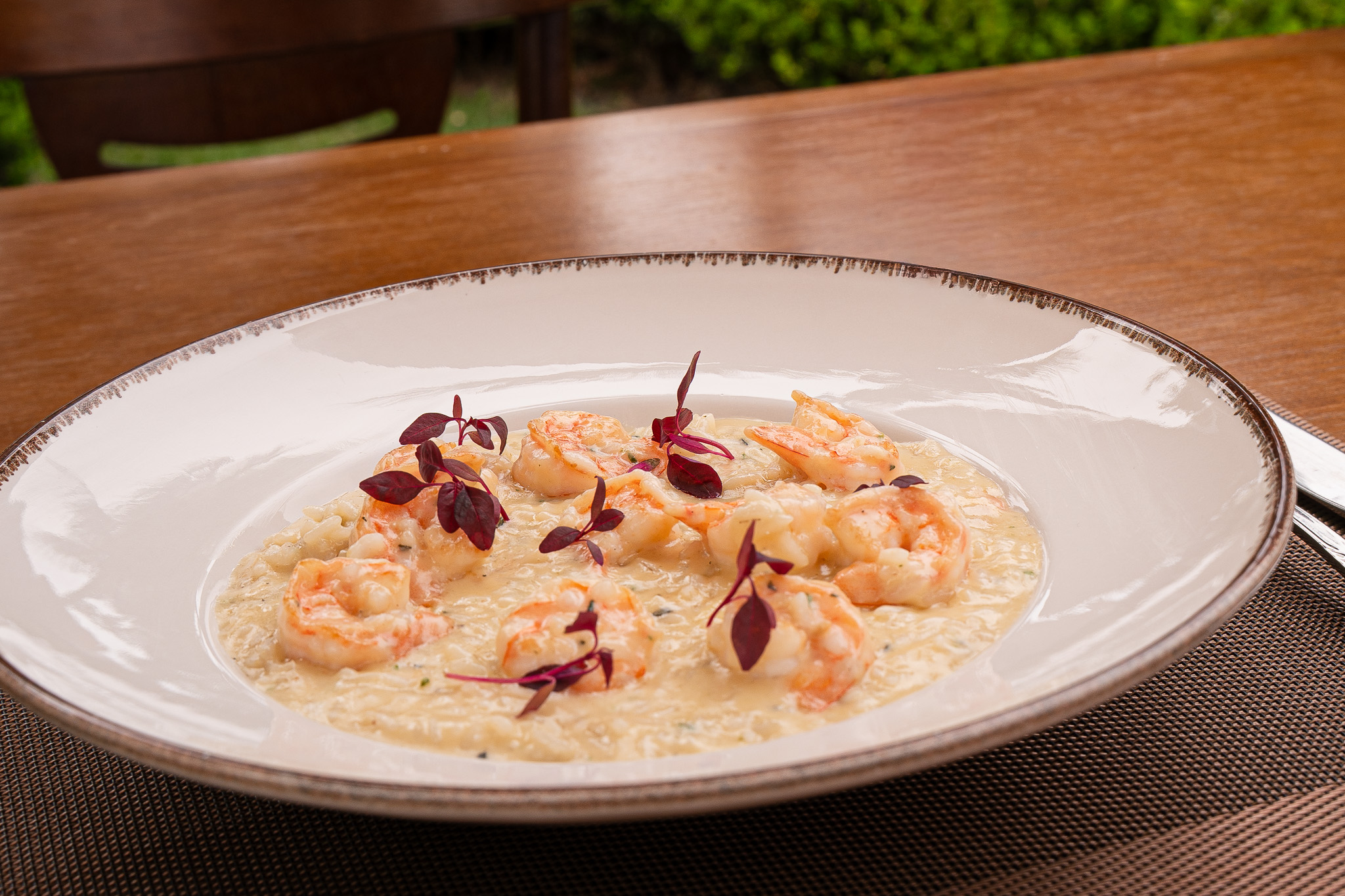 Risoto de camarão com brie