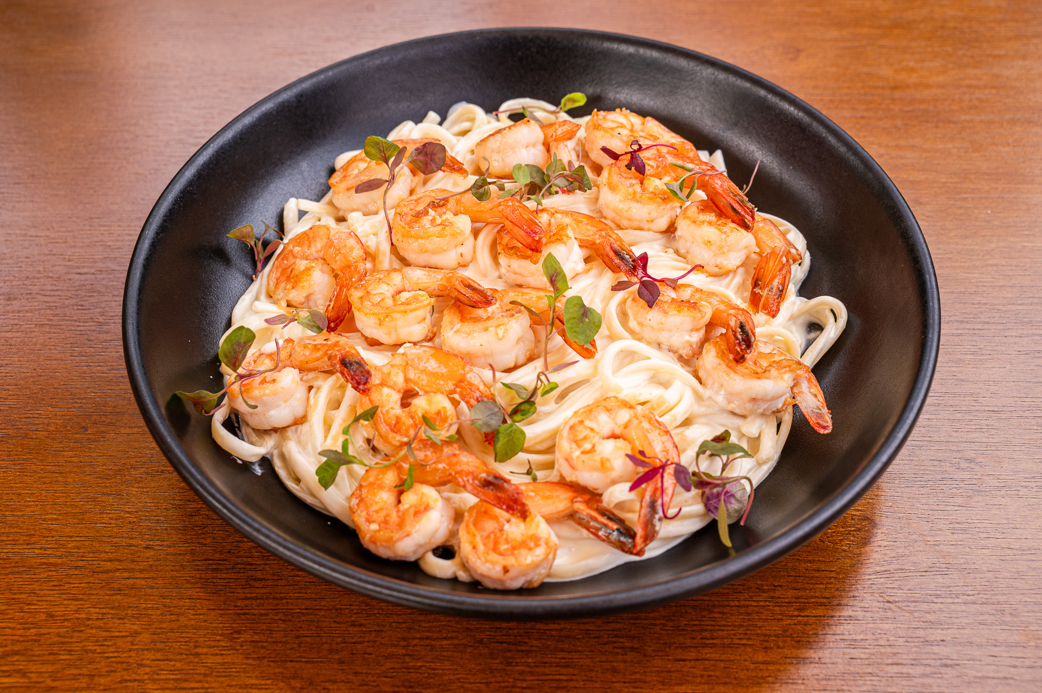 Fettuccine com camarão