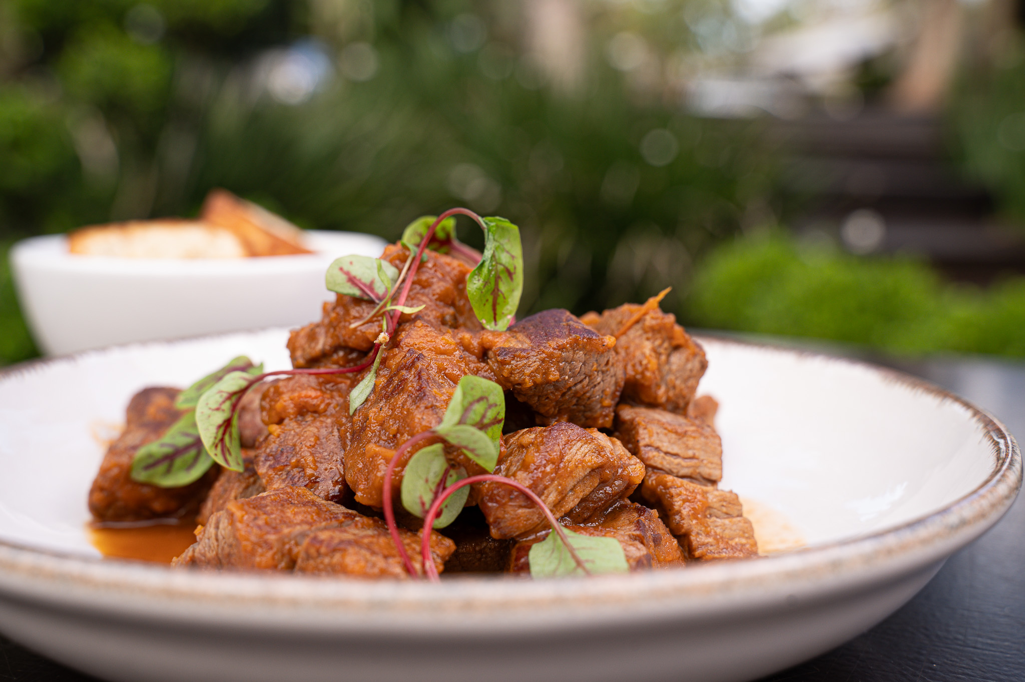 Cubos de mignon ao molho barbecue