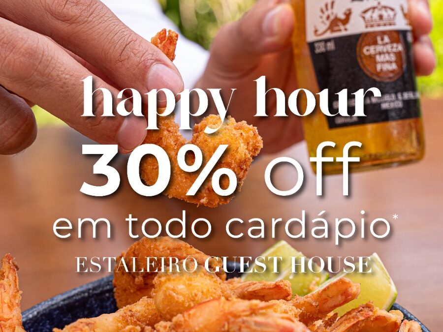 Happy Hour à beira-mar é a novidade da Pousada Estaleiro Guest House